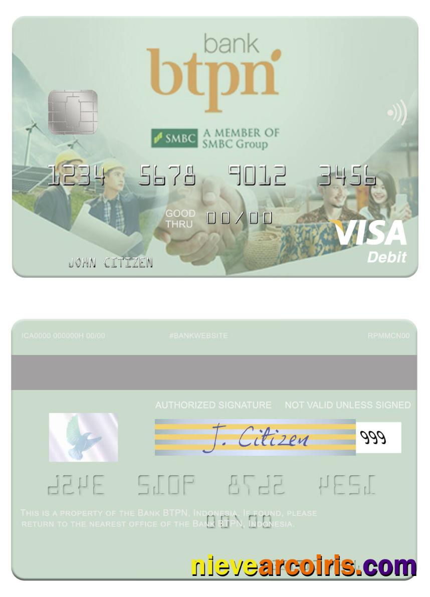 Indonesia Bank BTPN visa debit card